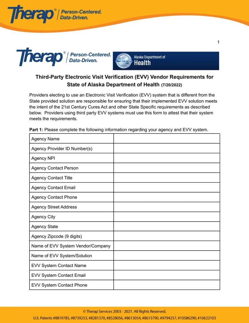 Third-Party Electronic Visit Verification Vendor Requirements