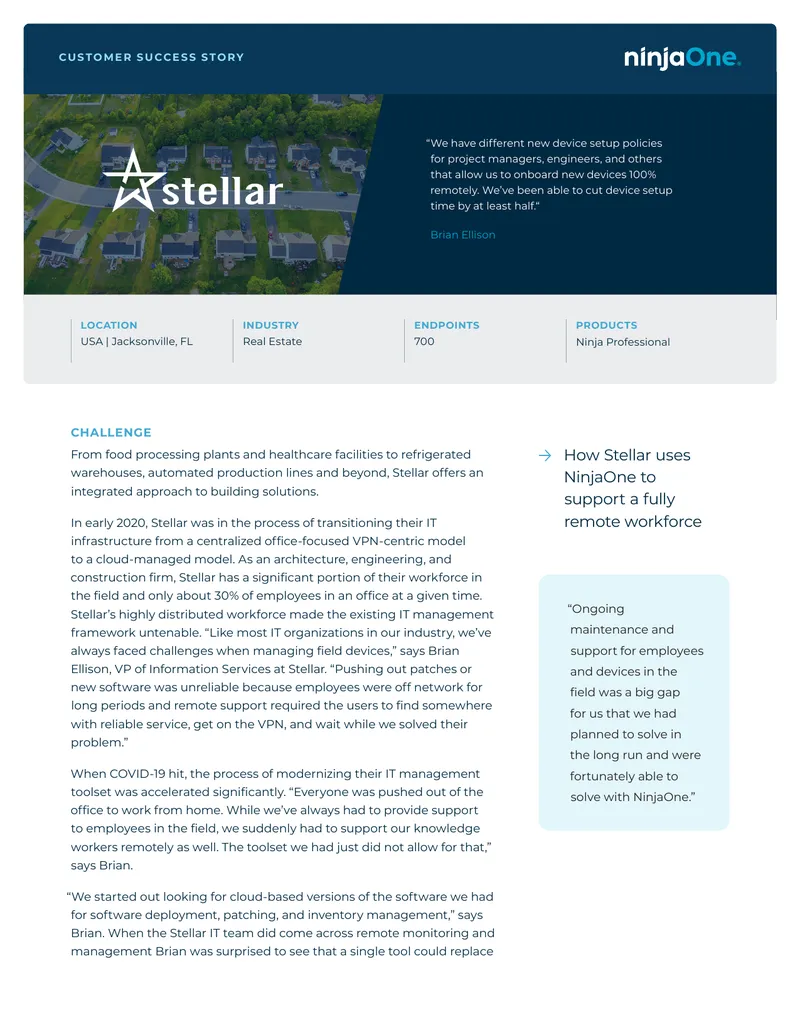 Stellar's Transition to Cloud-Based IT Management