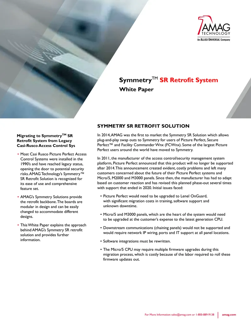Symmetry SR Retrofit System White Paper