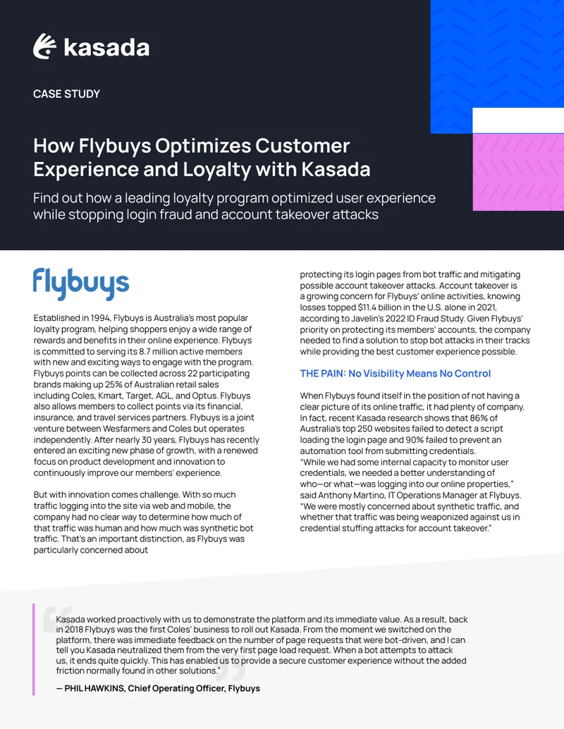 Flybuys Case Study on Bot Defense Implementation
