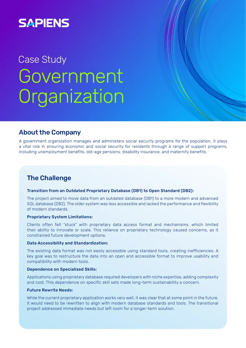 Transition from Proprietary Database to Open Standards