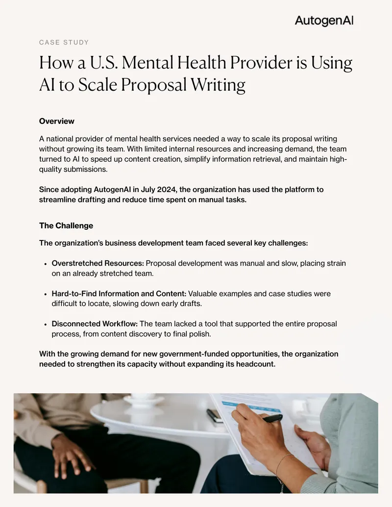 AI Implementation in Proposal Writing for Mental Health Services