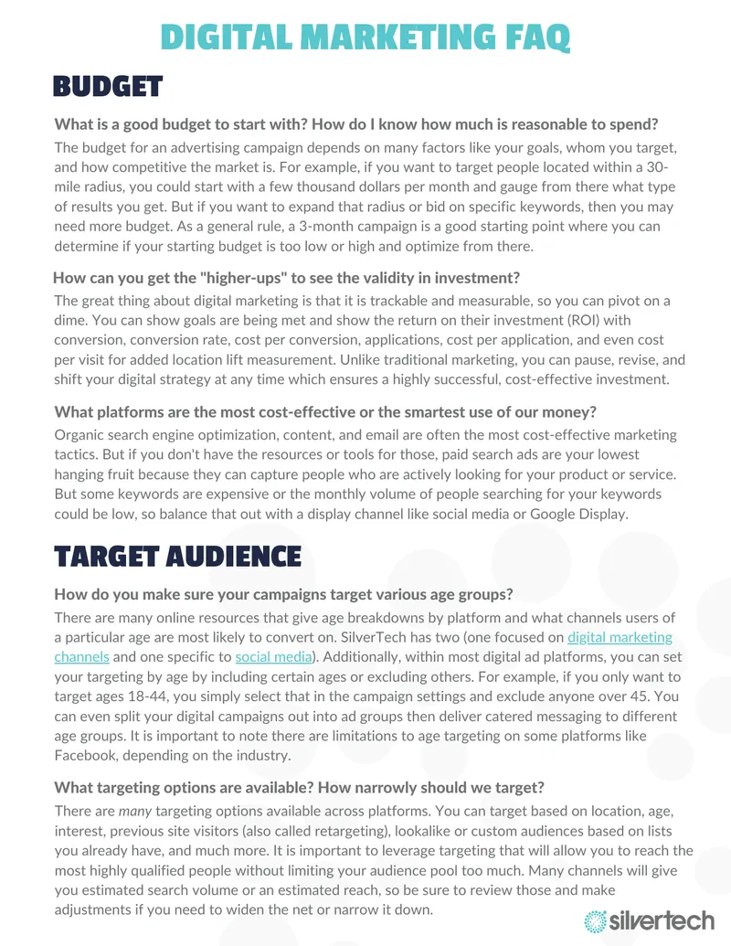 Digital Marketing Campaign Budgeting and Targeting Guide