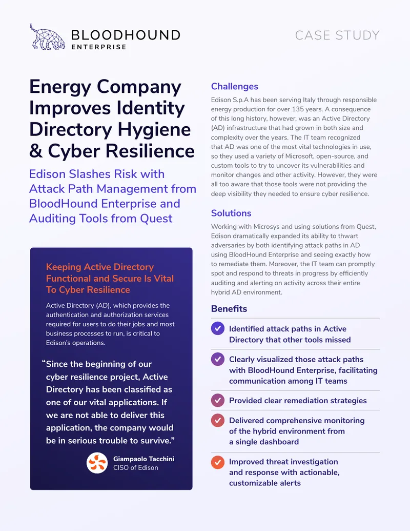 Edison S.p.A. Enhances Active Directory Security