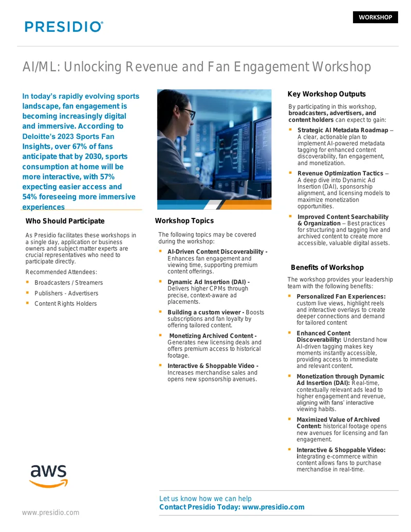 AI/ML Workshop on Revenue and Fan Engagement