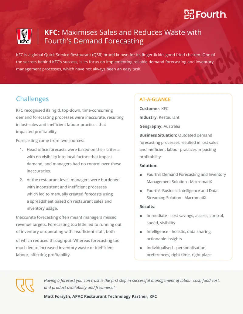 KFC Demand Forecasting and Inventory Management Case Study