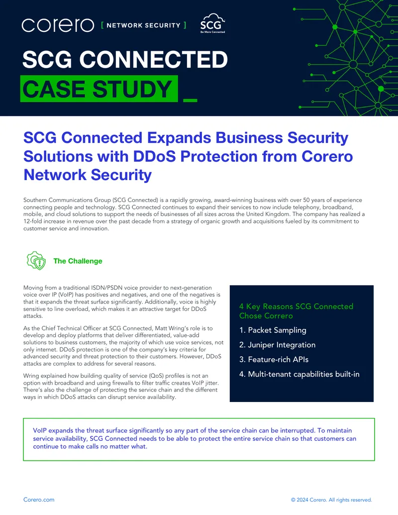 SCG Connected DDoS Protection Case Study