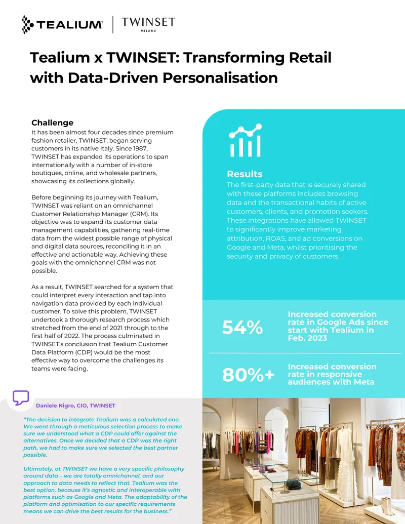 TWINSET Customer Data Platform Integration Case Study