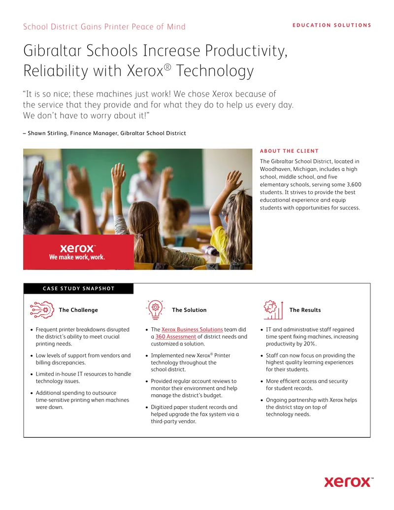 Gibraltar School District Technology Improvement Case Study