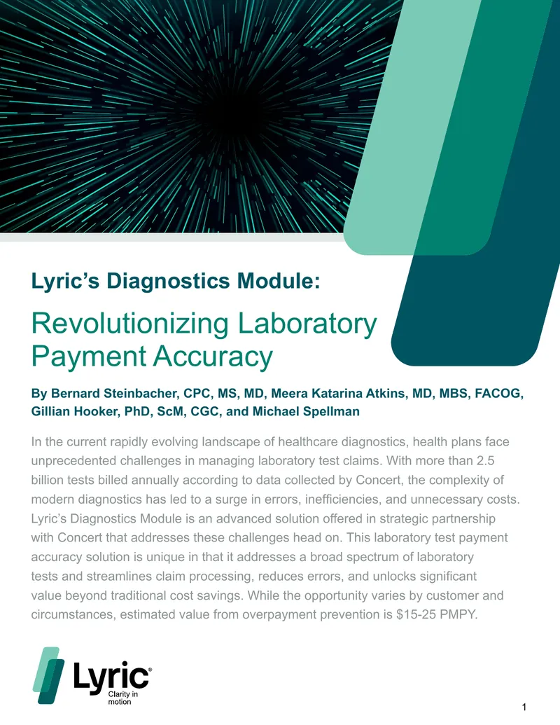 Lyric's Diagnostics Module for Laboratory Payment Accuracy