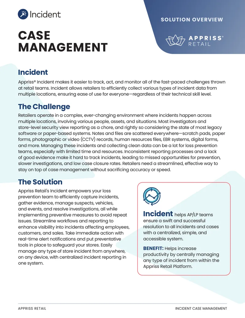 Incident Case Management Solution Overview