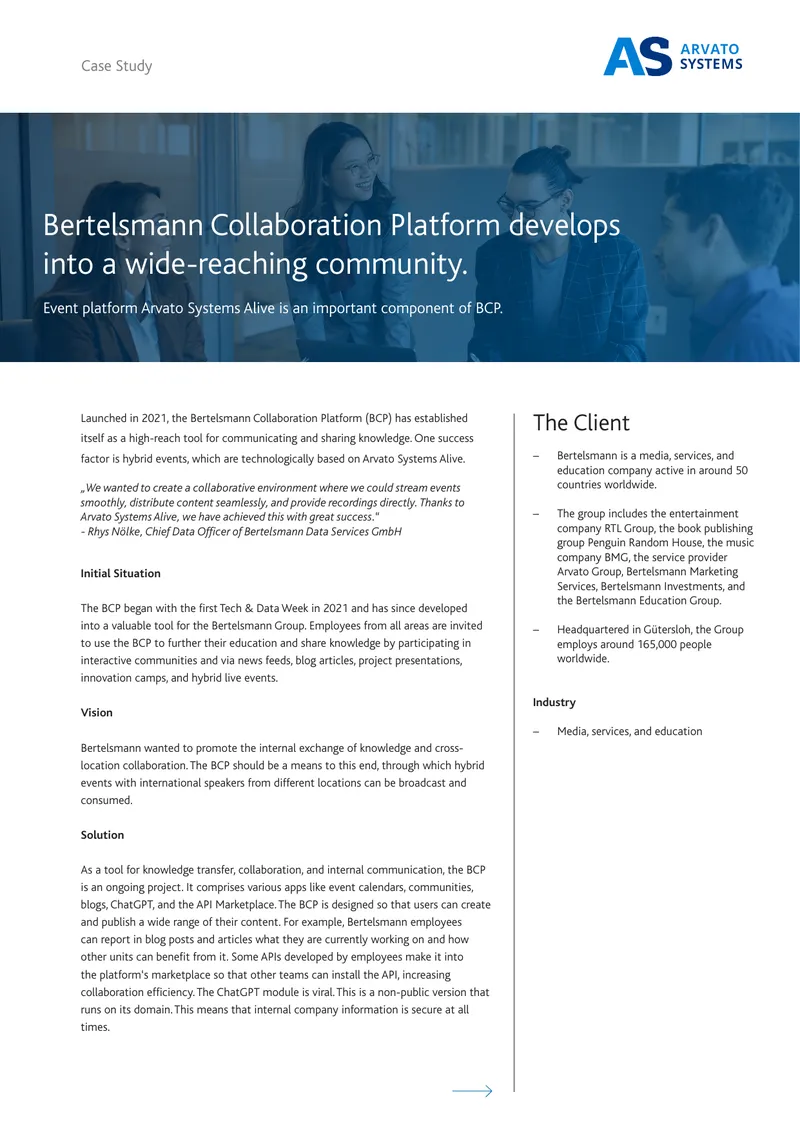 Bertelsmann Collaboration Platform Case Study