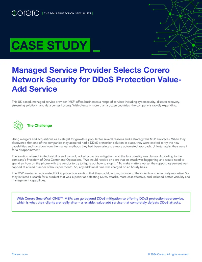 Managed Service Provider DDoS Protection Case Study