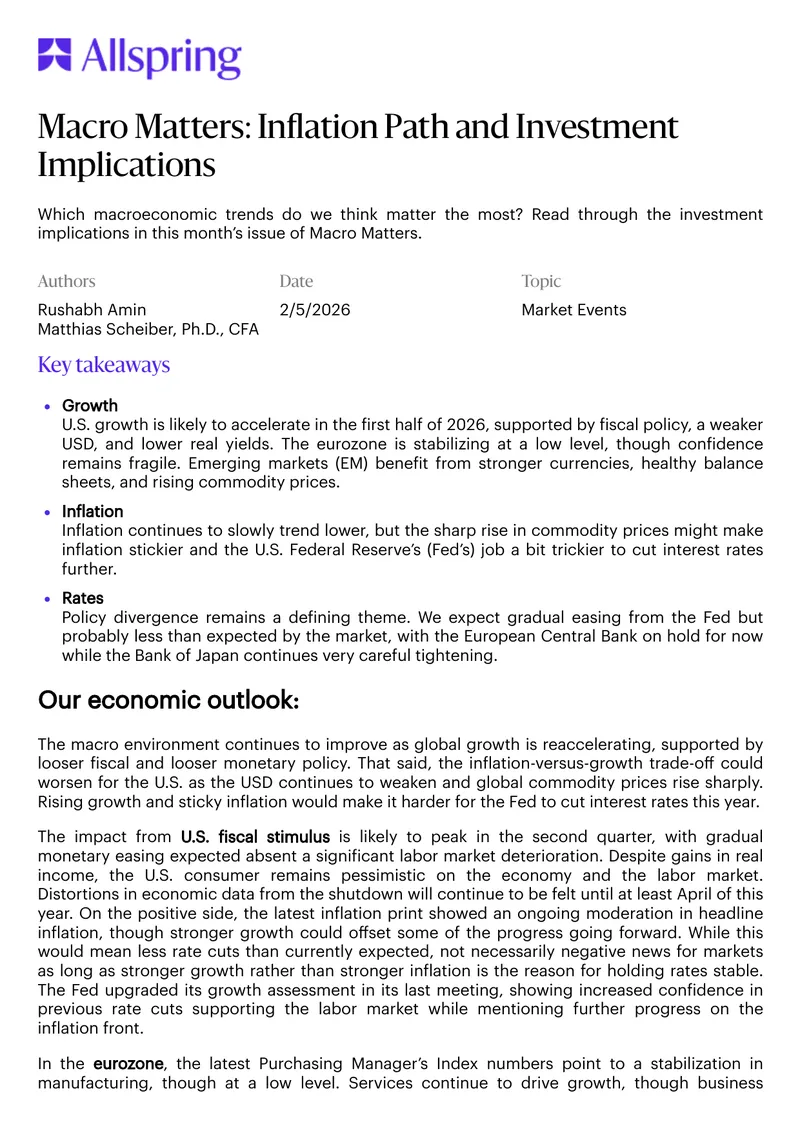 Macroeconomic Trends and Investment Implications