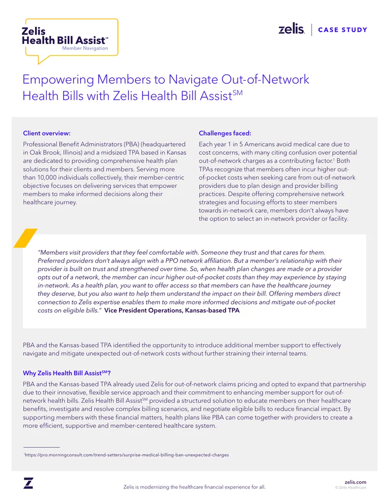 Zelis Health Bill Assist Case Study