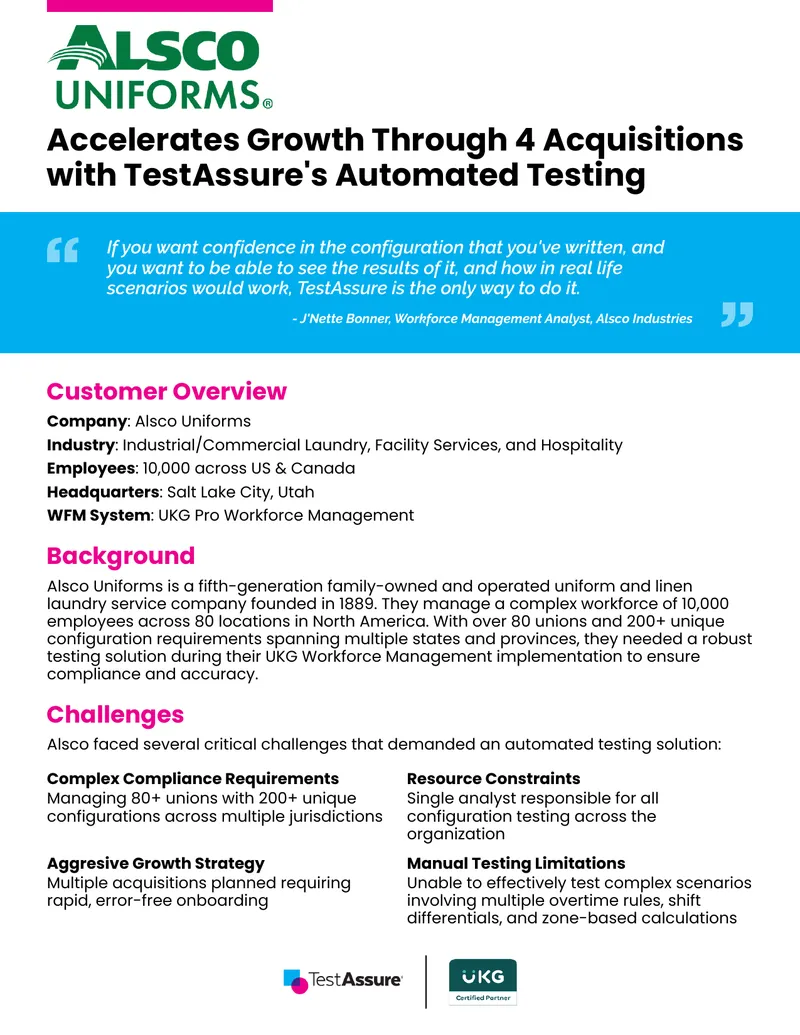 Automated Testing Solution for Workforce Management