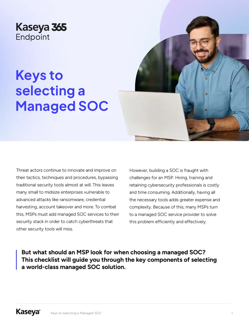 Keys to Selecting a Managed SOC Service
