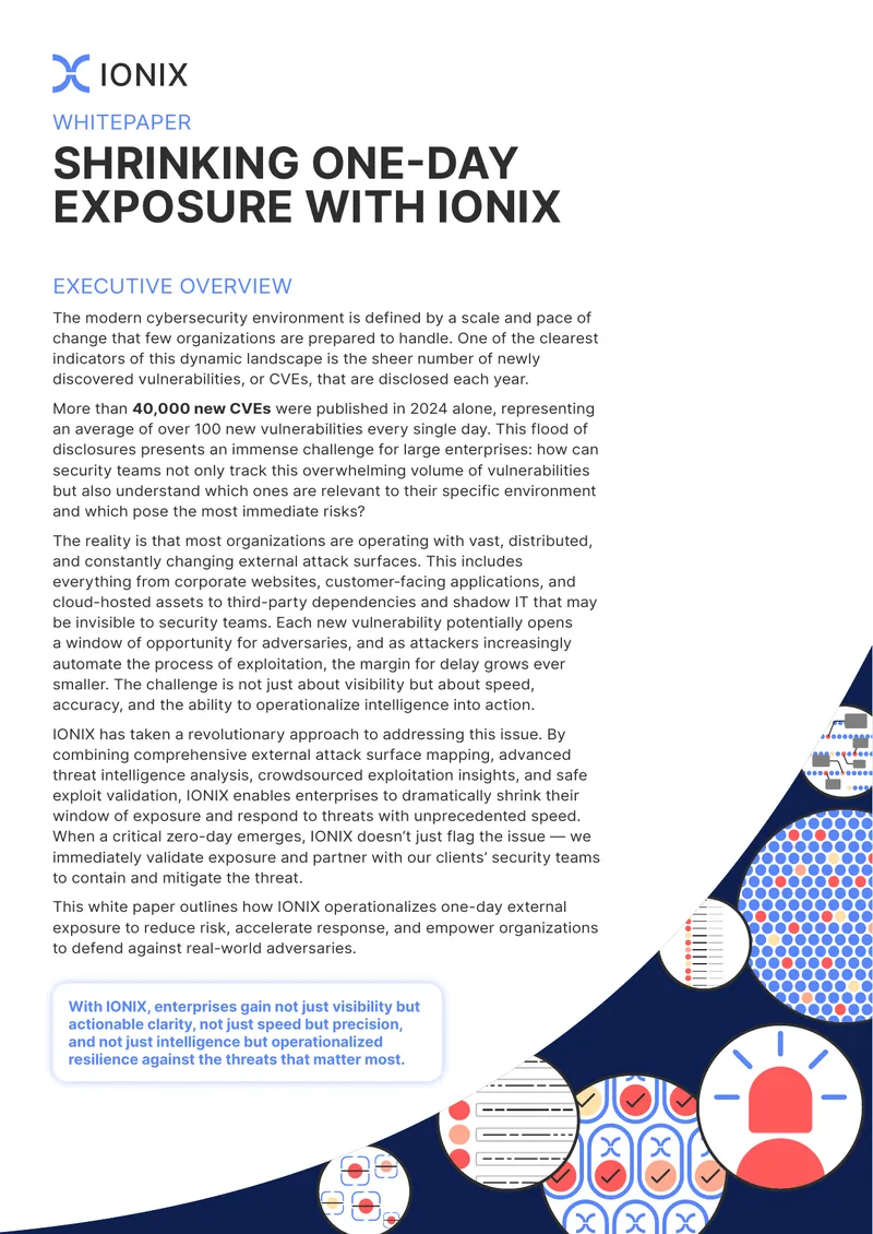 Reducing One-Day Exposure with IONIX Whitepaper