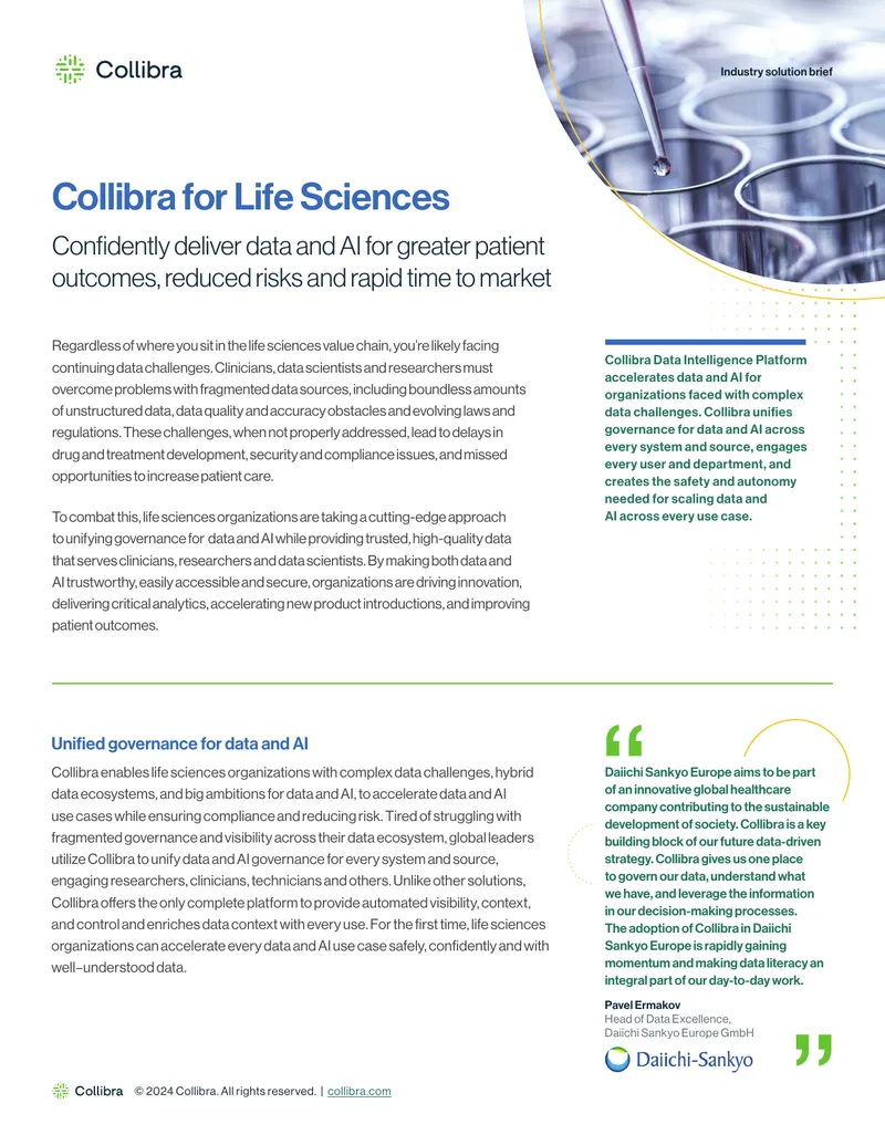 Collibra Data Intelligence Platform for Life Sciences