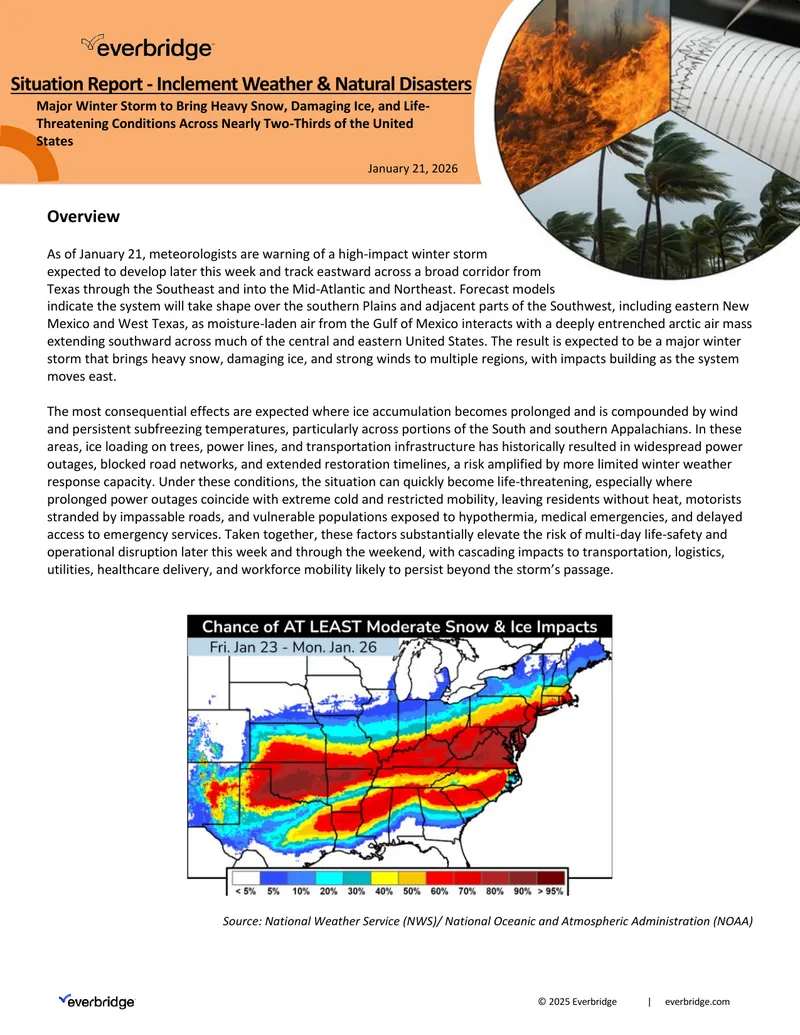 Major Winter Storm Impact Assessment and Response Guide