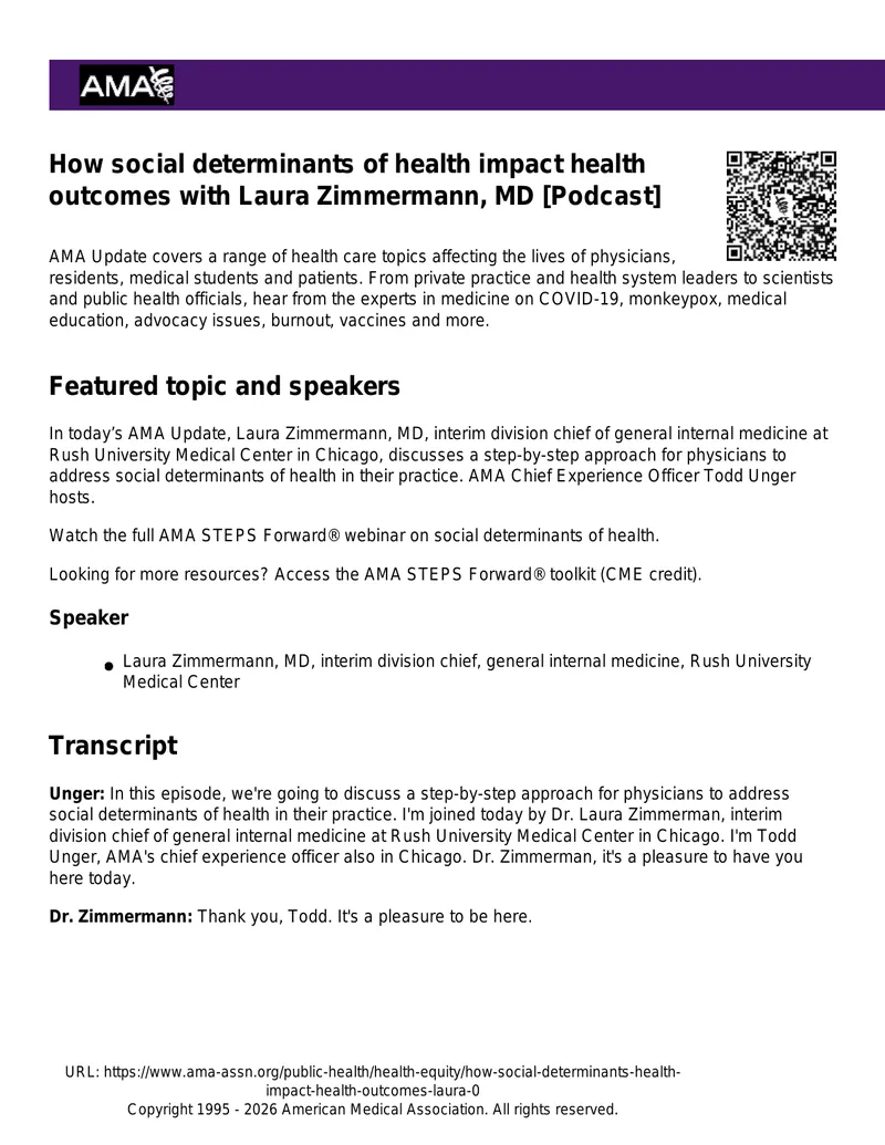 Addressing Social Determinants of Health in Practice