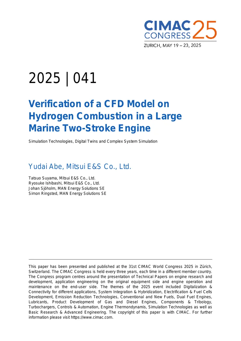 Verification of a CFD Model on Hydrogen Combustion