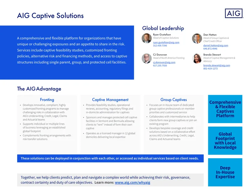 AIG Captive Solutions Overview
