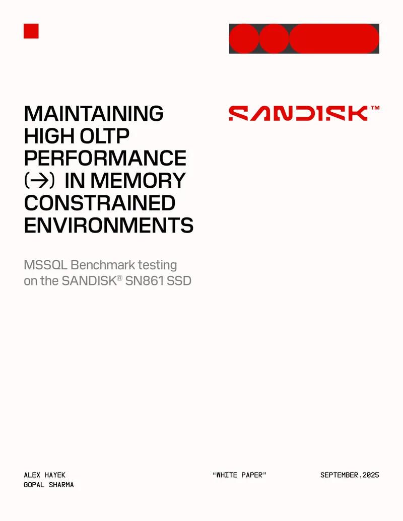 MSSQL Benchmark Testing on SANDISK SN861 SSD