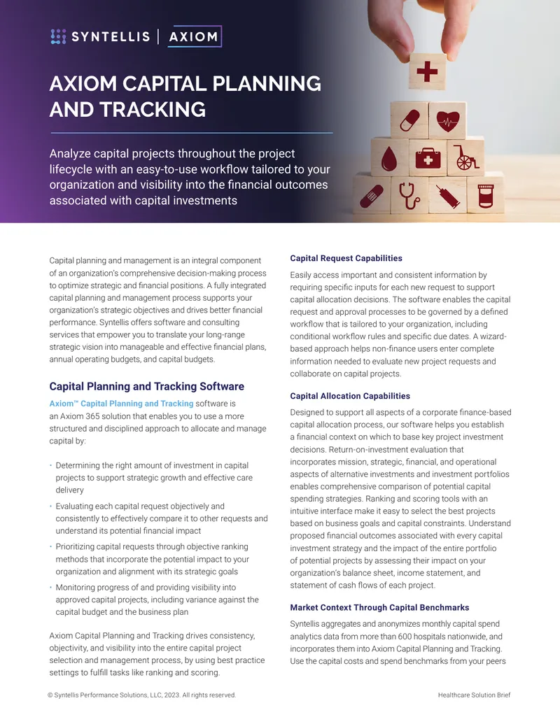 Axiom Capital Planning and Tracking Overview