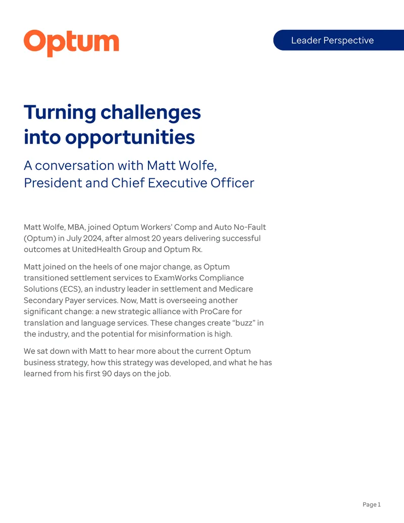 Leadership Perspective on Optum's Strategic Changes