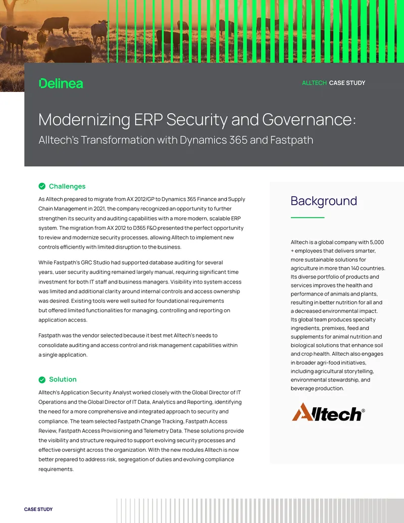 Modernizing ERP Security and Governance at Alltech