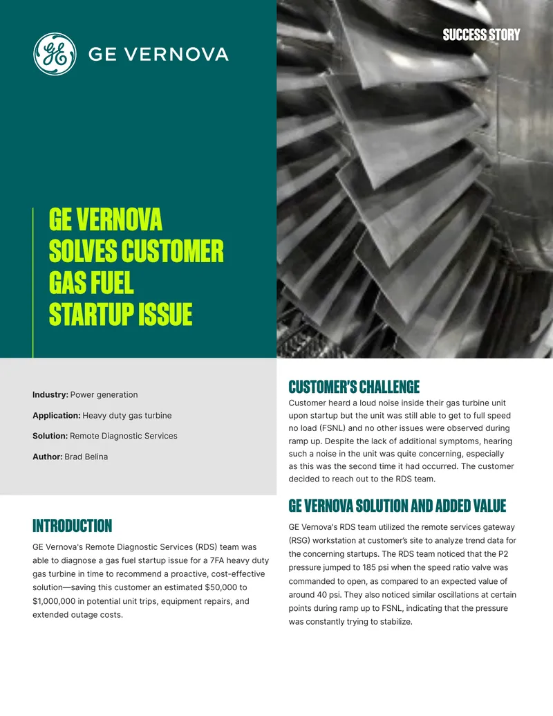 GE Vernova Remote Diagnostic Services Success Story