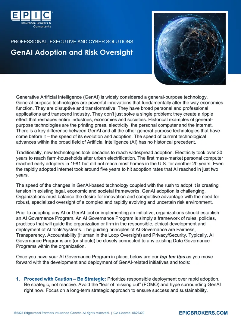GenAI Adoption and Risk Oversight Guidelines