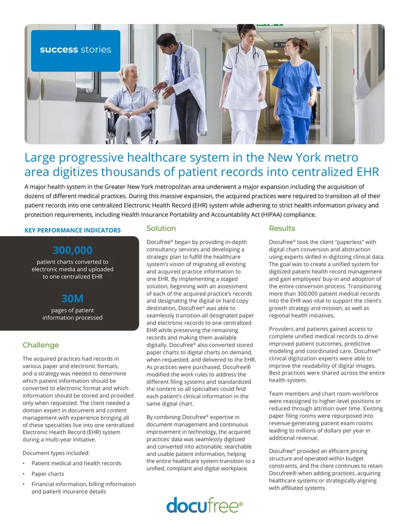 Healthcare System EHR Transition Case Study