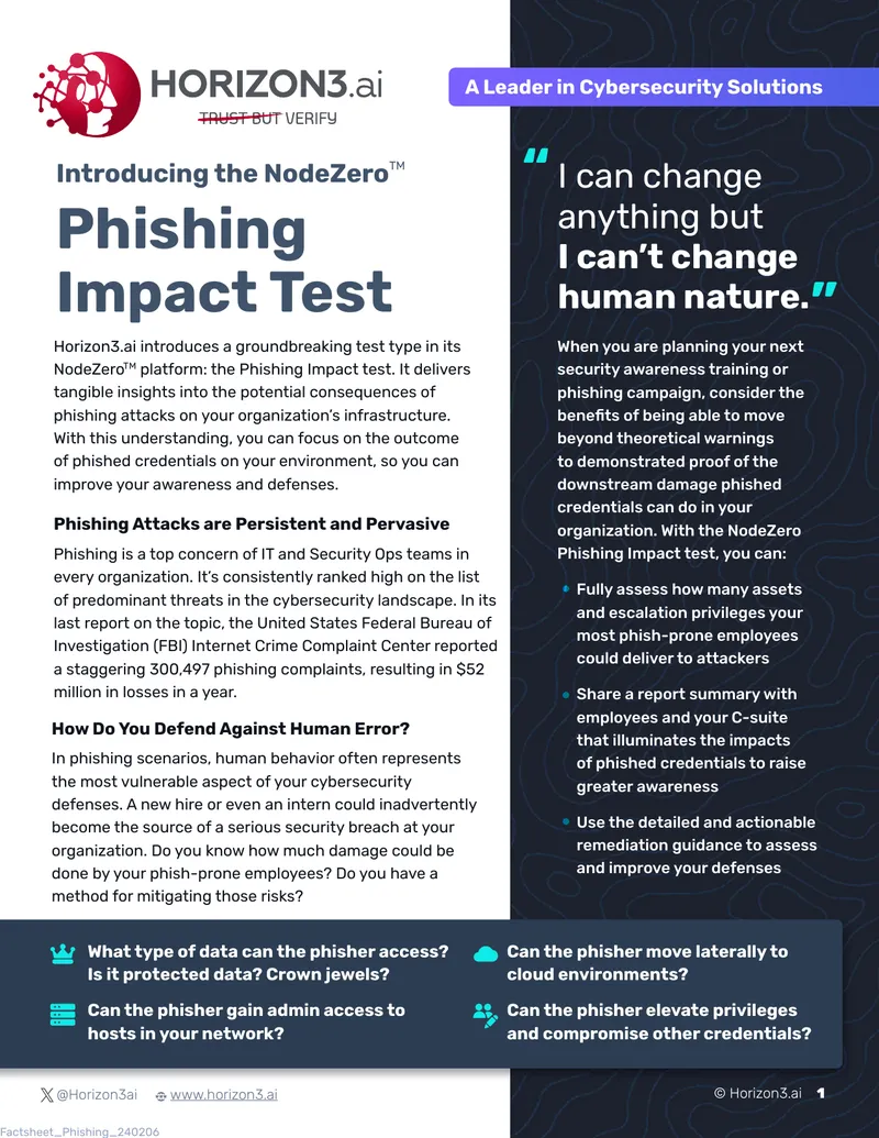 NodeZero Phishing Impact Test Overview