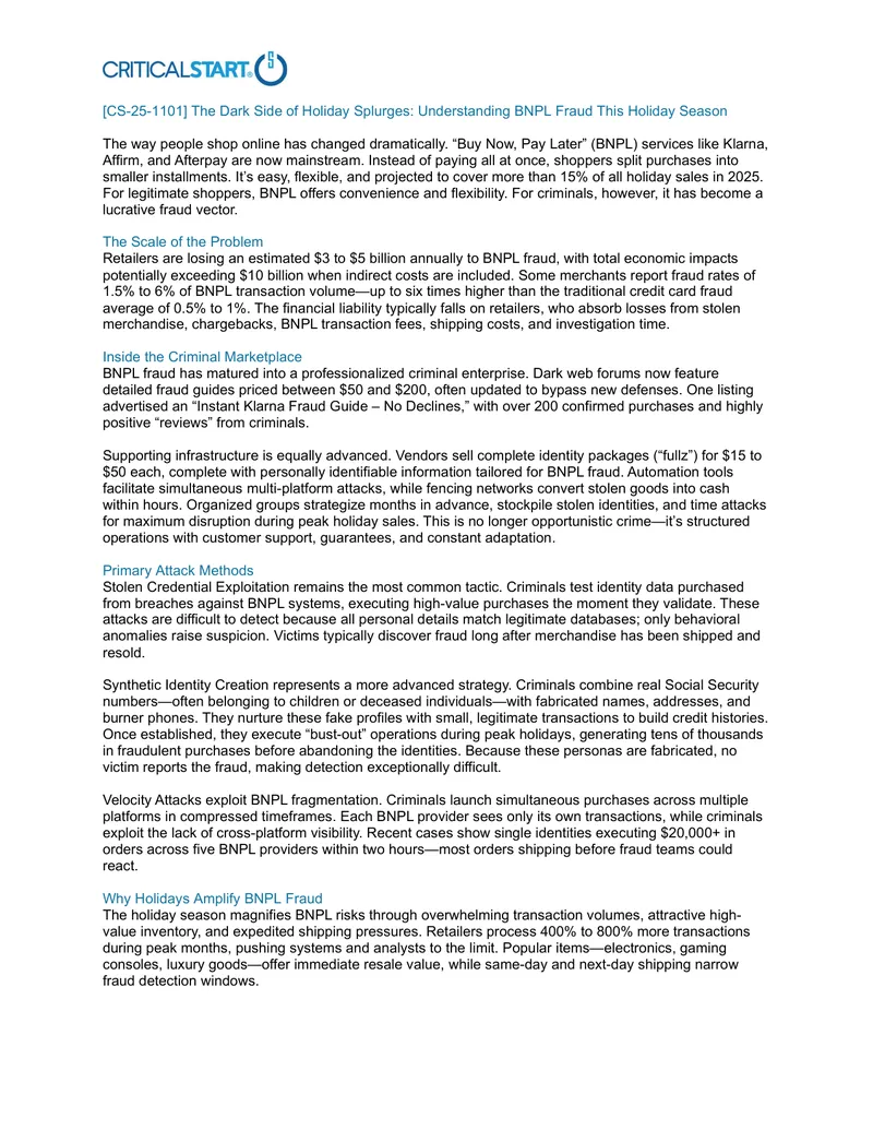 Understanding BNPL Fraud During Holiday Shopping