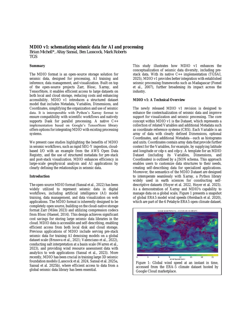 MDIO v1 Seismic Data Processing Framework
