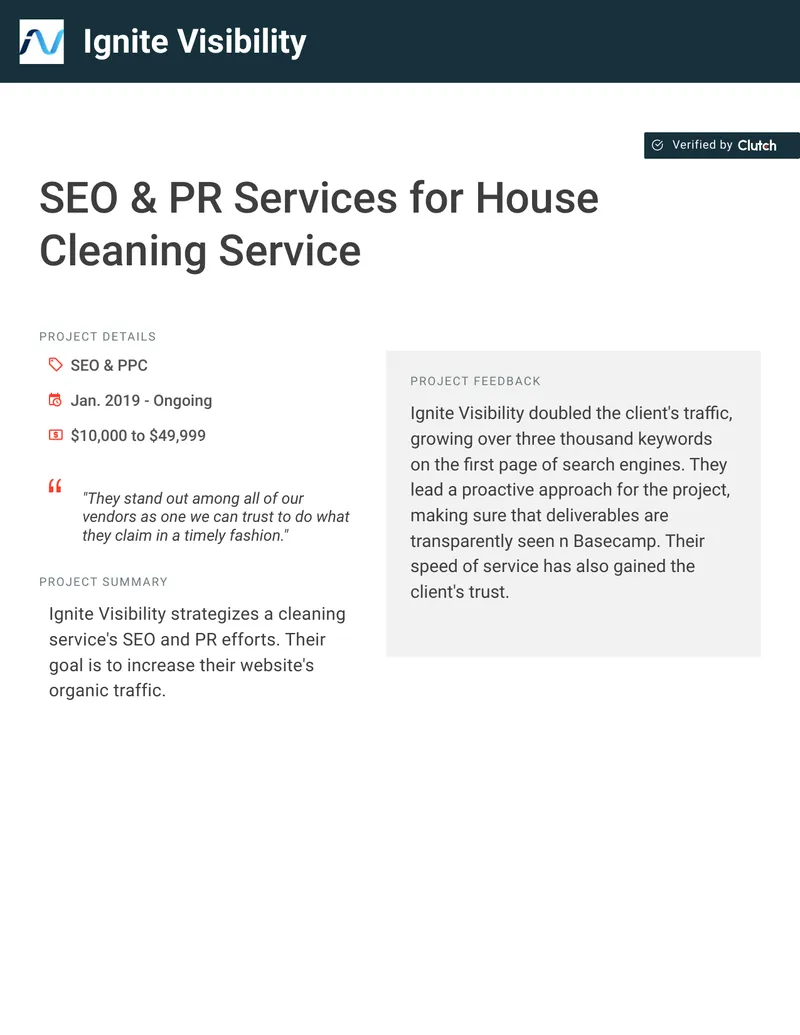 SEO and PR Strategy for Cleaning Service