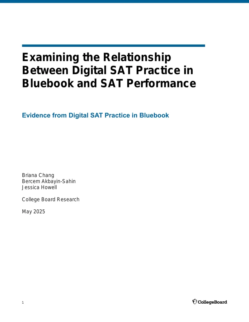 Examining the Relationship Between Digital SAT Practice and Performance