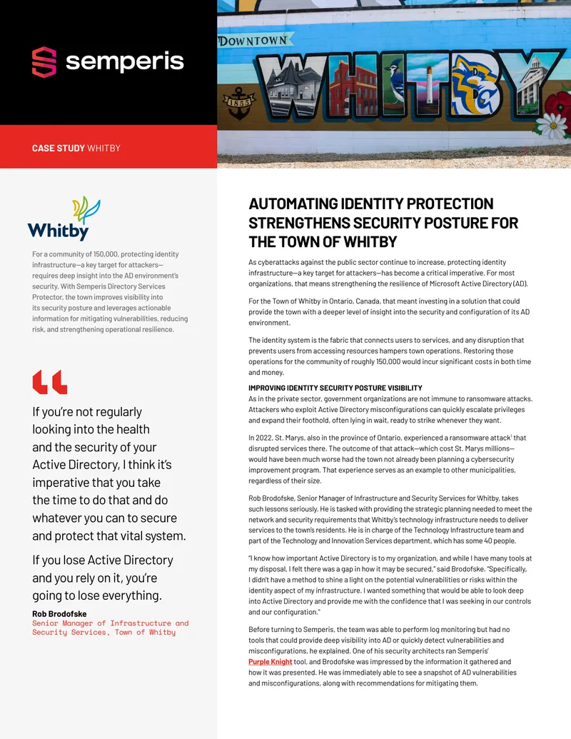 Automating Identity Protection for Whitby