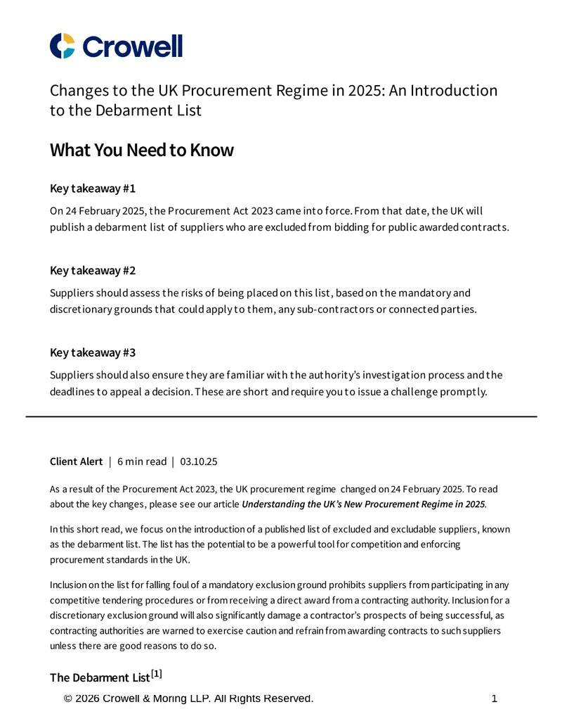 Changes to the UK Procurement Regime in 2025