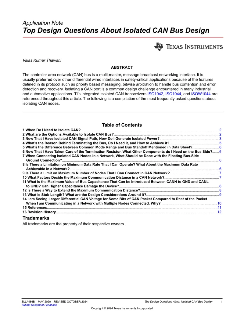 Top Design Questions About Isolated CAN Bus Design