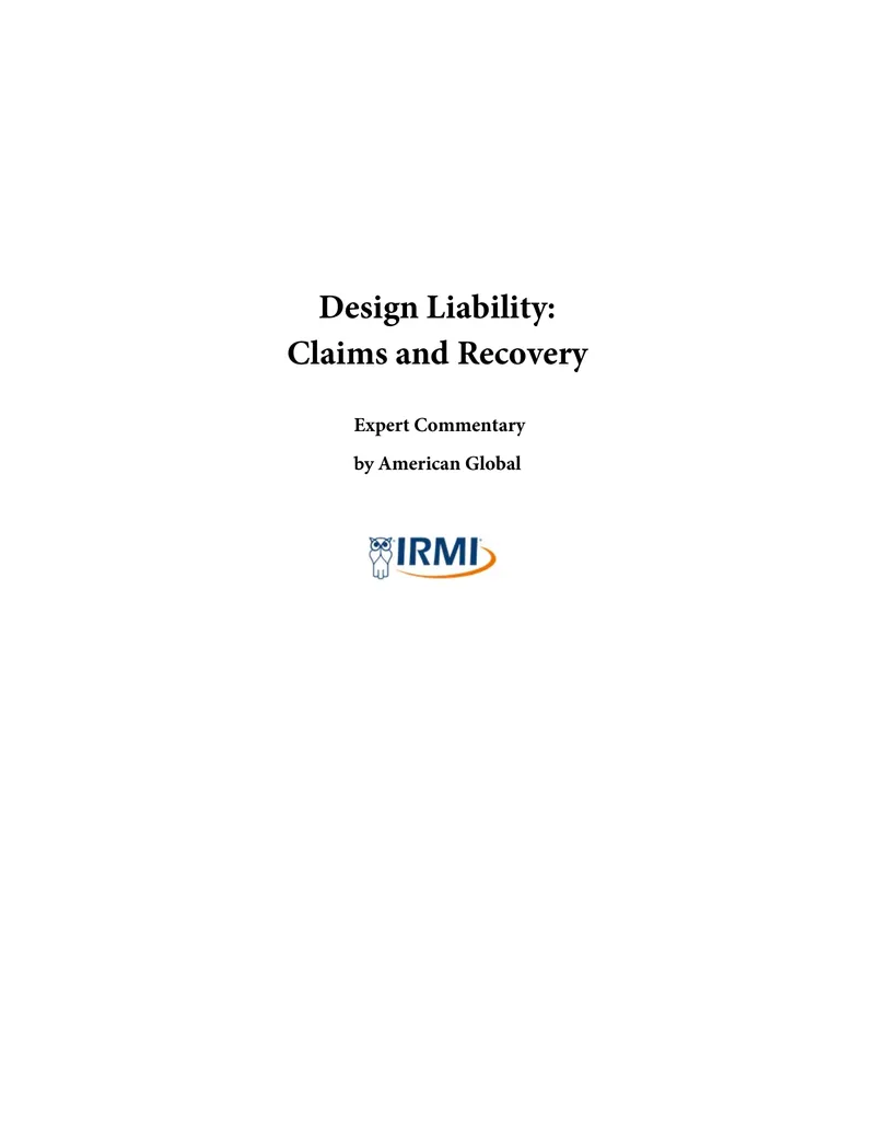 Design Liability Claims and Recovery Analysis