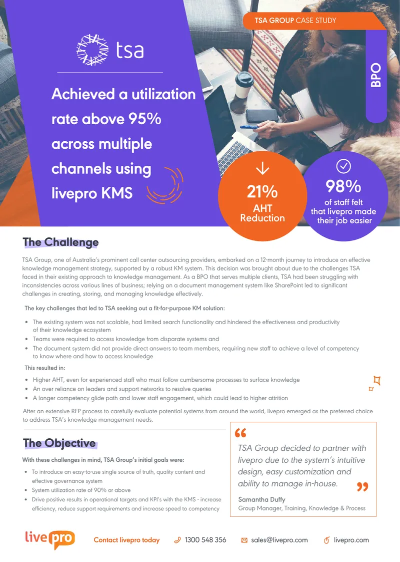 TSA Group Knowledge Management Implementation Case Study