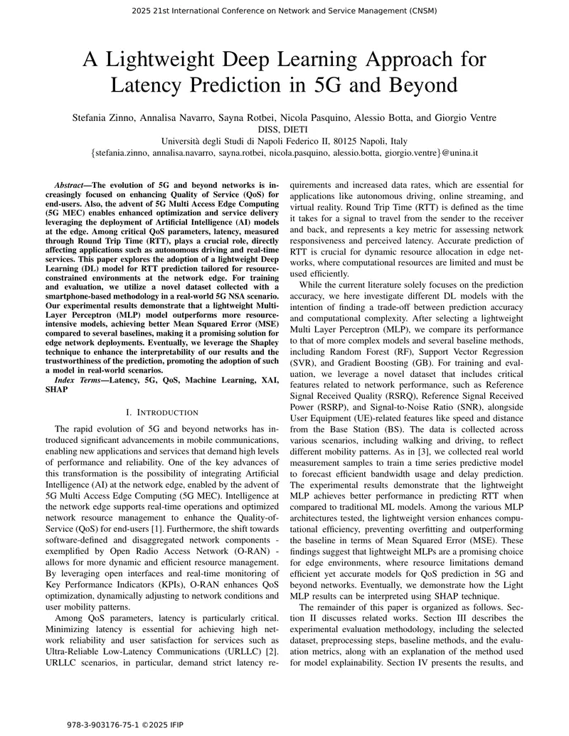Lightweight Deep Learning Model for Latency Prediction
