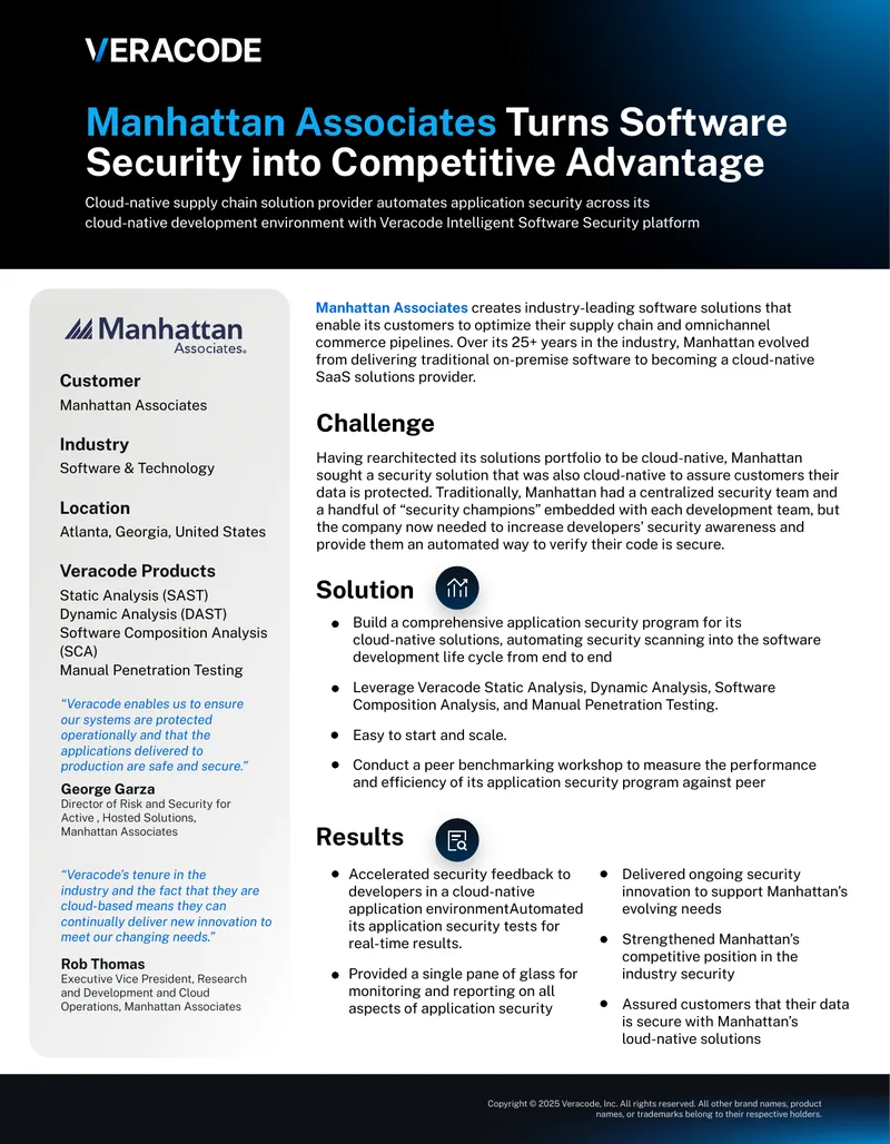 Manhattan Associates Application Security Program Implementation
