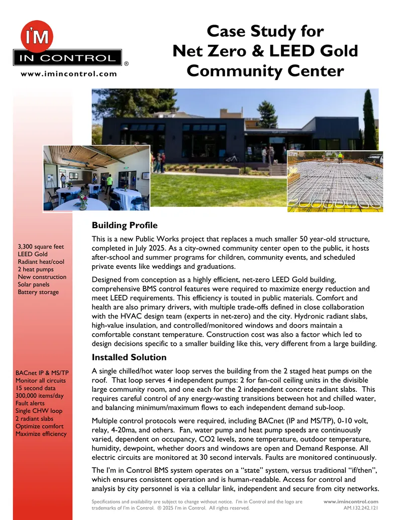 Net Zero LEED Gold Community Center Case Study