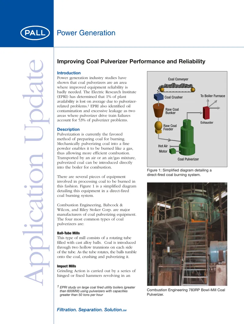 Improving Coal Pulverizer Performance and Reliability