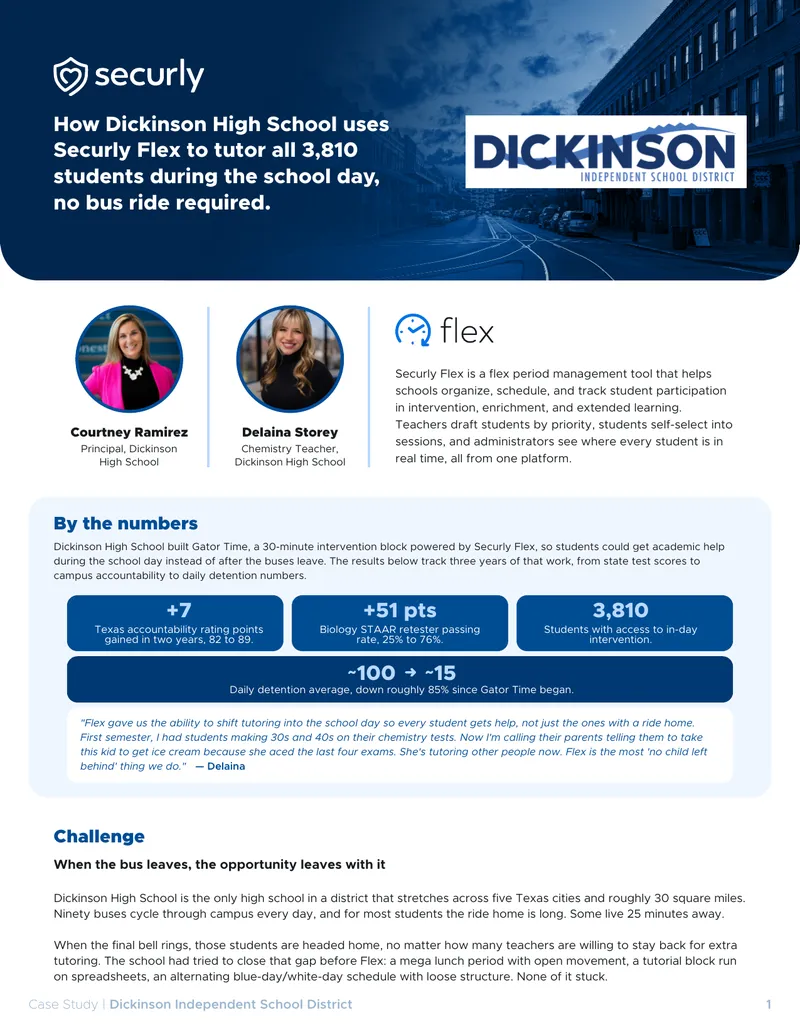 Securly Flex Implementation at Dickinson High School