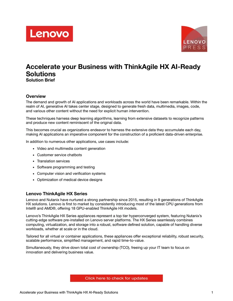 ThinkAgile HX AI-Ready Solutions Overview